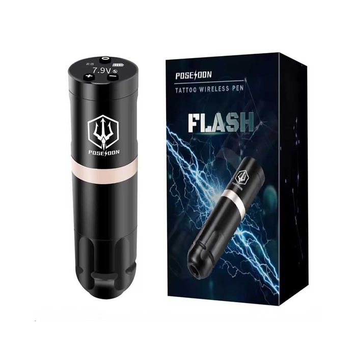 Kit de Tatuagem POSEIDON Wireless Pen Flash – Estojo Completo – Tintas + Cartuchos - Envio Gratis
