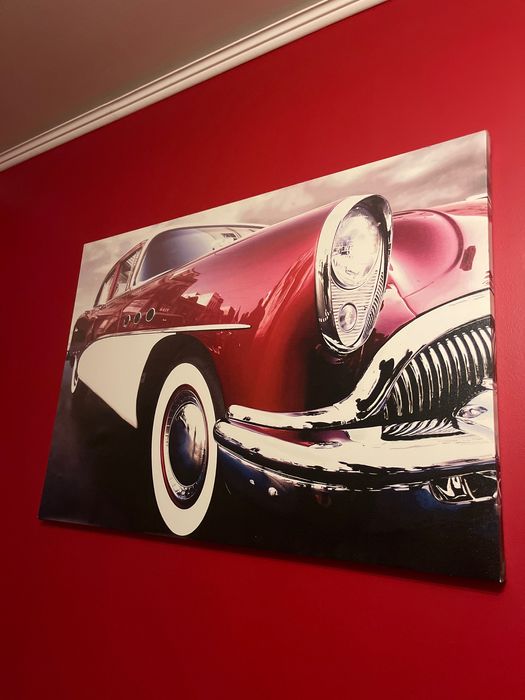 Obraz z czerwonym samochodem 100cm x70 cm( bardzo duży )