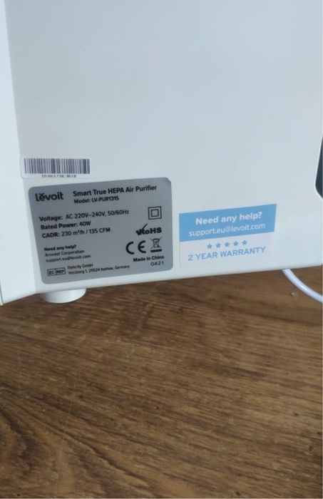 Oczyszczacz powietrza Levoit LV-H131 smart wi-fi 230 m3/h aplikacja