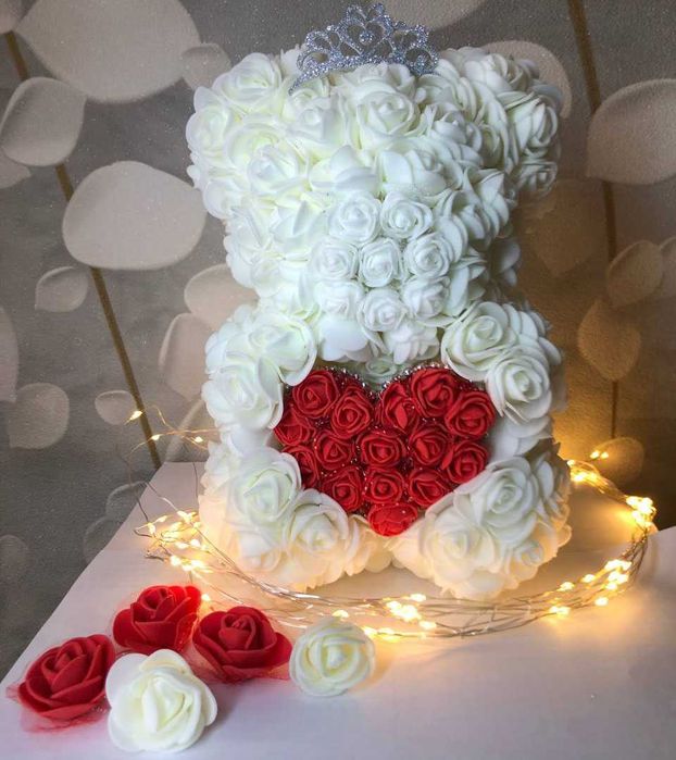 Медведь, Ведмедик с троянд подарок  Мишка из роз подарок для девушки