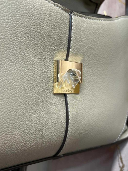 Torebka Polene beżowa skórzana z workiem przeciwkurzowym