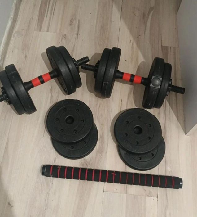 Zestaw treningowy ciężarki  regulowane 2w1 do domu 20 kg