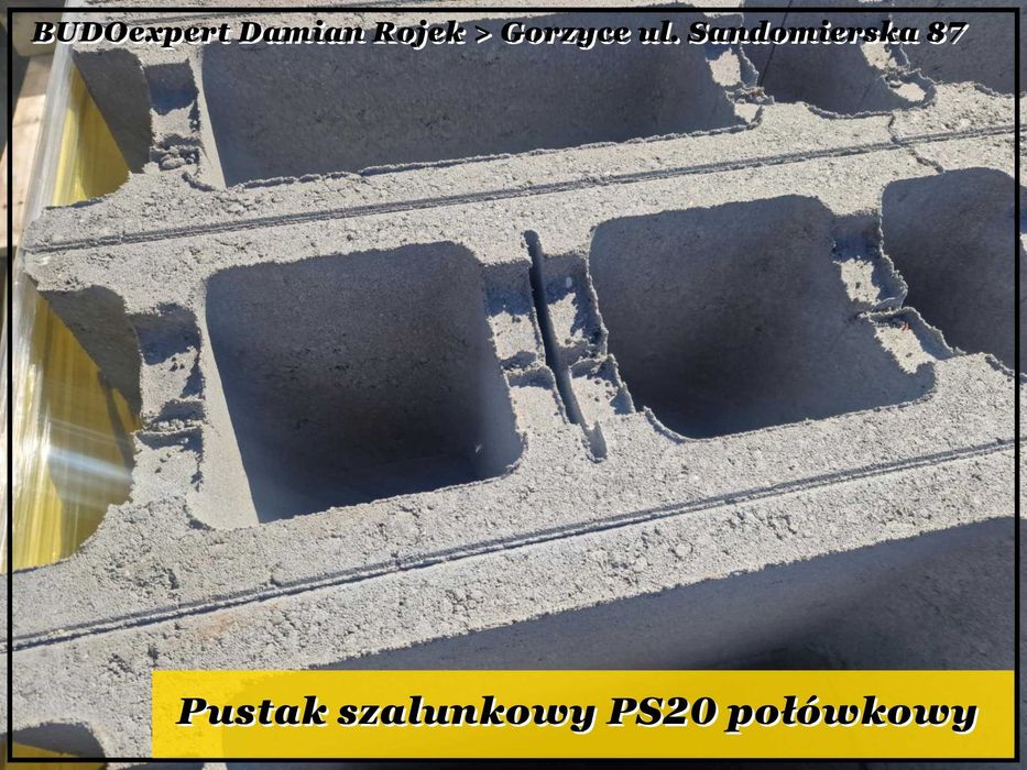 Pustak szalunkowy PS20 bloczek betonowy fundamentowy tracony