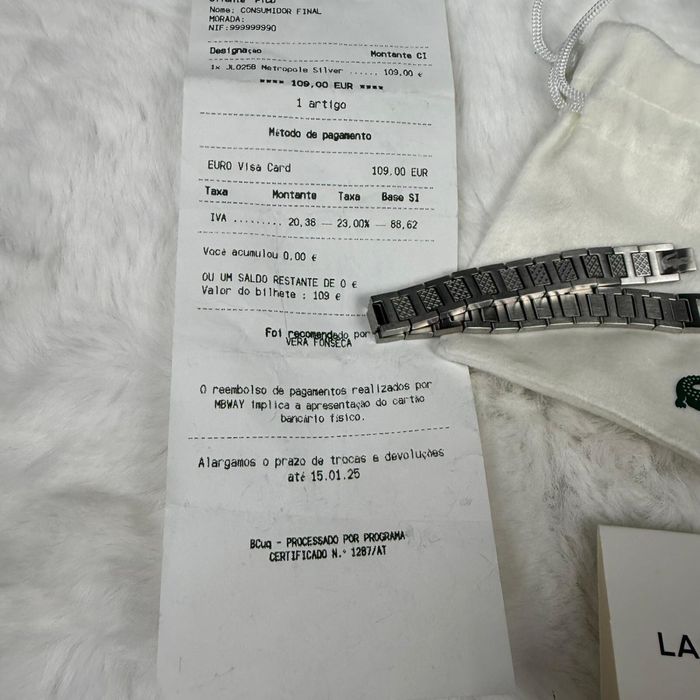 Pulseira Lacoste Prateada