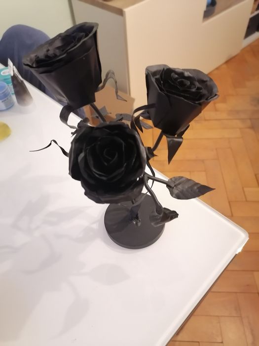 2 Metalow3 róże rękodzieło, wieczna róża, kwiat, sztuczna róża