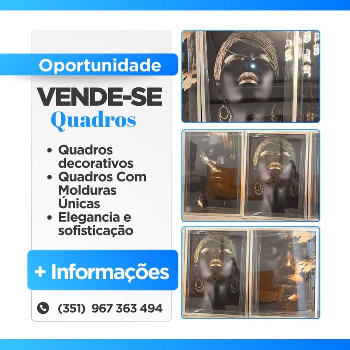 Conjunto  de 3 quadros - molduras de aco