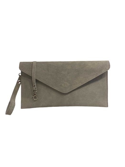 Kopertówka skórzana zamszowa Vera Pelle szara