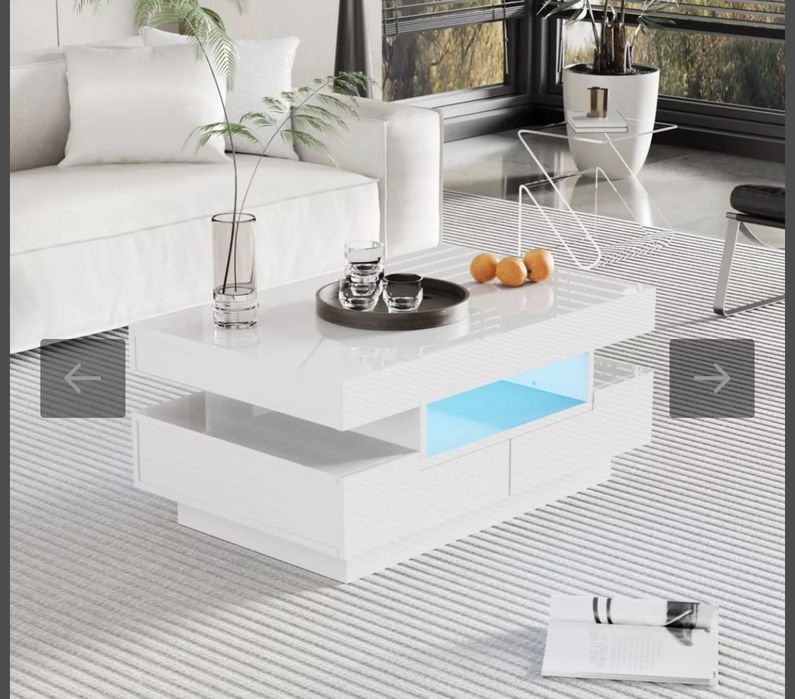 Mesa de Centro Moderna com LED