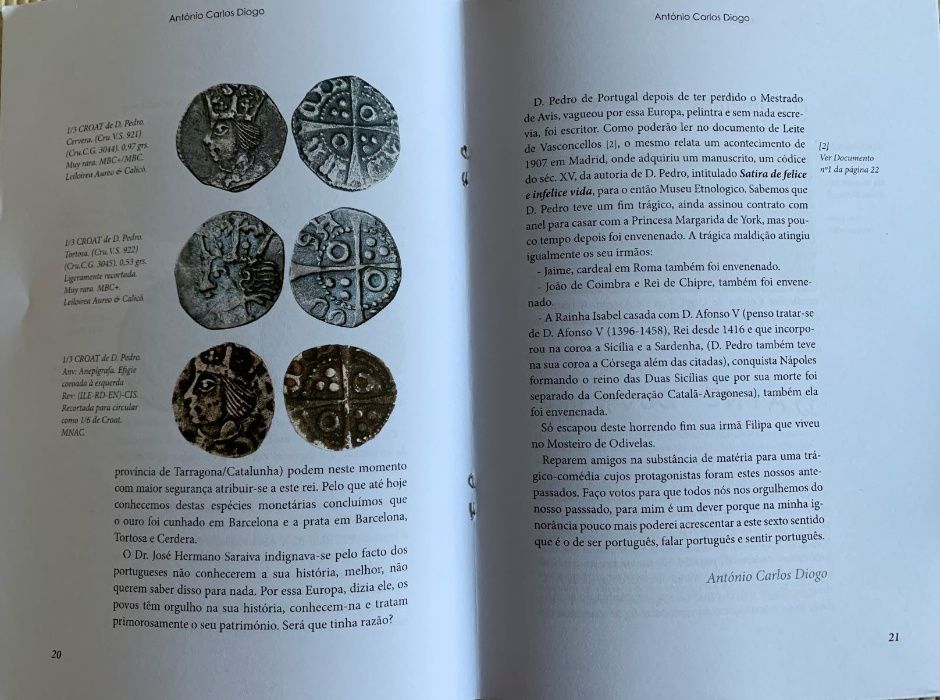 Numismatica - Caderno: Croats e os Pacífics catalães Pere de Portugal