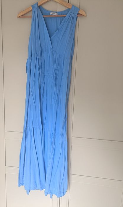 Sukienka ciazowa maxi niebieska Reserved M 100% wiskoza dluga