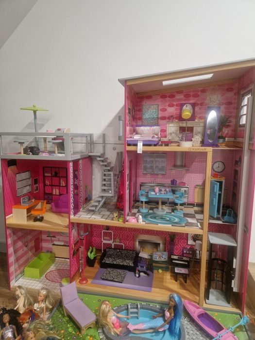 Ogromny Zestaw Barbie – Domek KIDKRAFT + Samolot + Lalki