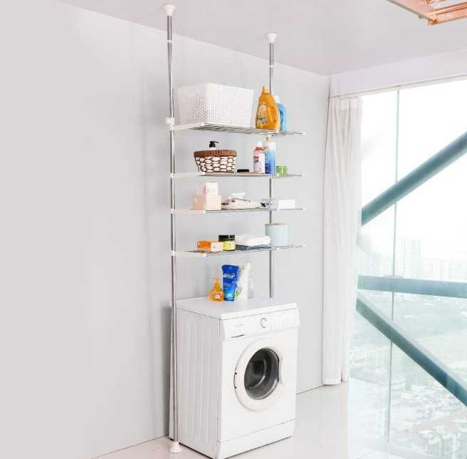 Regał łazienkowy Hershii 4 poziomy bez wiercenia 295 cm