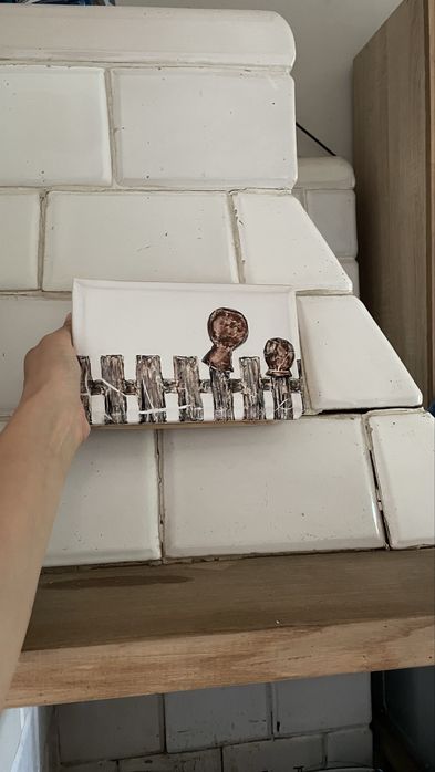 Kafle do pieca z rysunkiem wiejskim