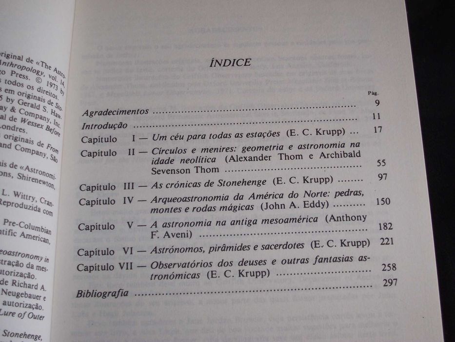 Livro As antigas astronomias Edwin C. Krupp Portas do Desconhecido