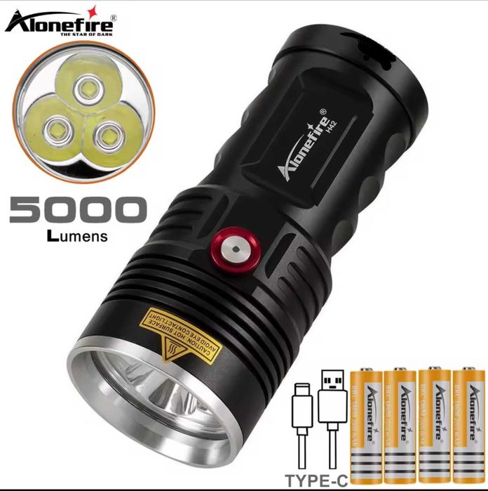 Latarka o potężnej mocy AloneFire H42 3 x XHP50 LED