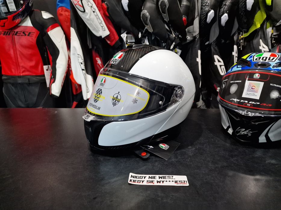 Kask AGV SPORTMODULAR - CARBON/WHITE 'XL !Ostatnia! !Sklep! !Promocja!