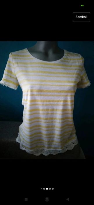 T-shirt w paski Orsay