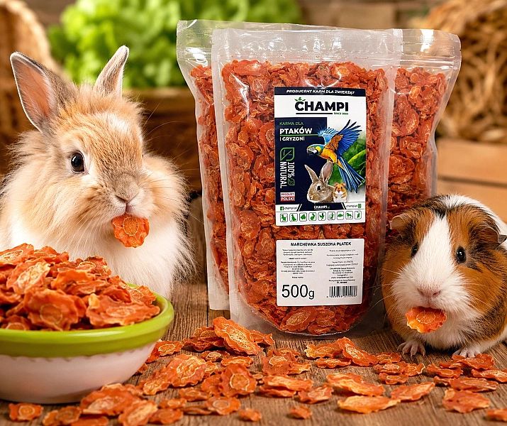 Marchewka suszona Płatek 500g marchew dla gryzoni świnki królika CHAMP