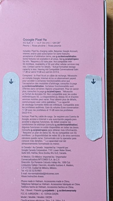 Мобільний телефон Google Pixel 9a 5G -8/128  Peony .Unlocked