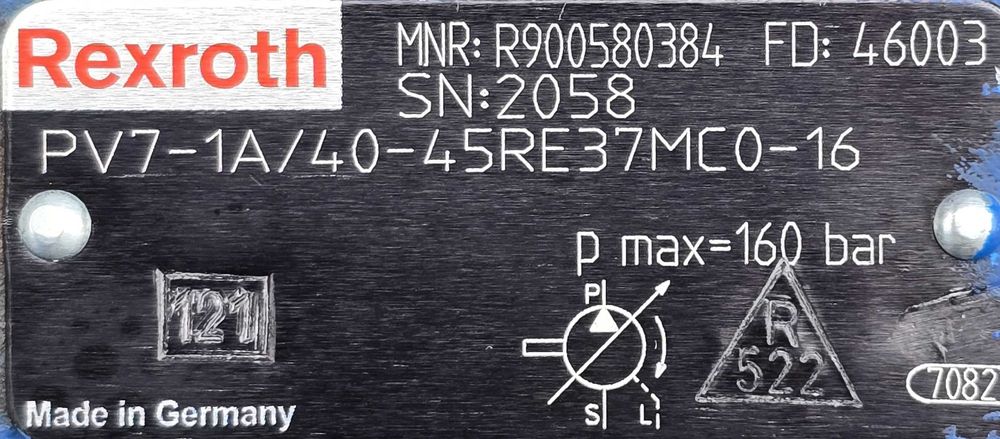 Pompa Hydrauliczna Oleju Olejowa Rexroth PV7-1A/40-45 Łopatkowa Prasa