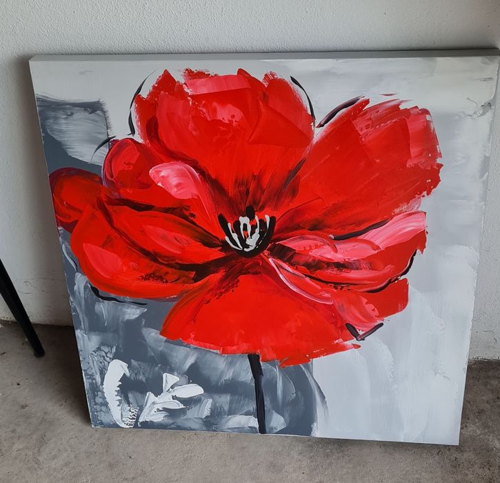 Tela motivo flor vermelha