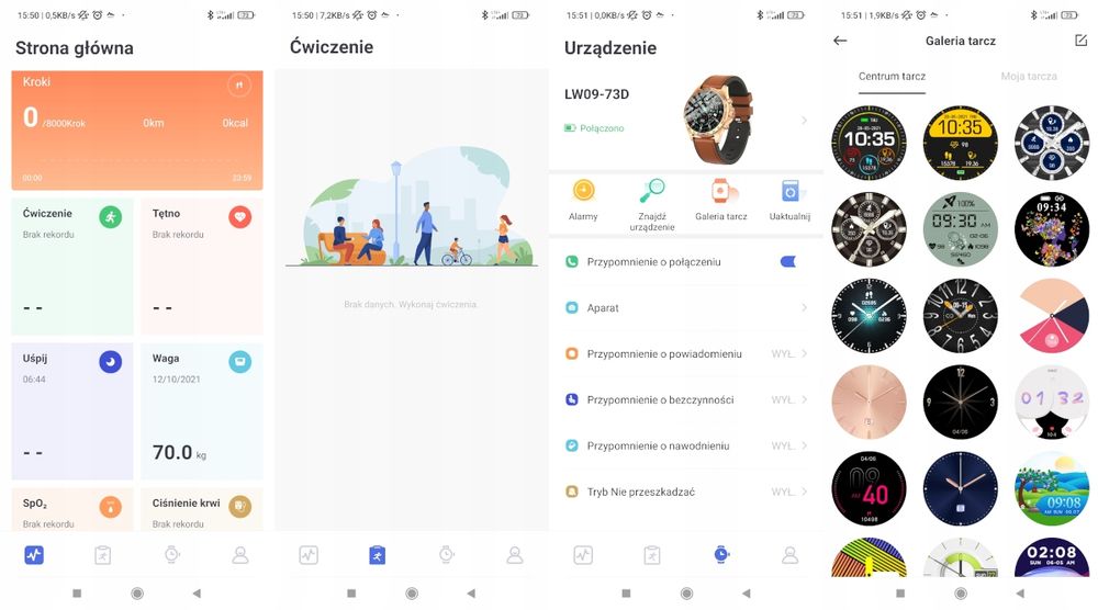 Smartwatch Męski Zegarek Pl Menu Puls Ciśnienie - Czarny