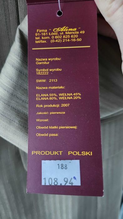 Garnitur z kamizelką beżowy