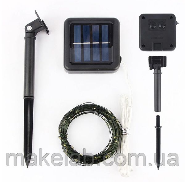 Светодиодная 10 метров гирлянда "Роса" на солнечной батарее