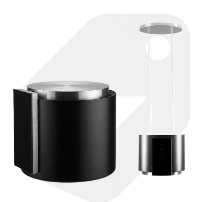 Okap wyspowy Isla Glass Black 39cm LED Szkło hartowane Pilot 16AH43