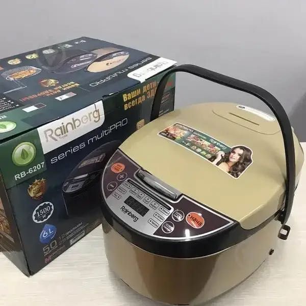 Мультиварка Rainberg RB-6207 1500W, 12 програм, 6L. Мультиварка тефлонова с фритюрницею