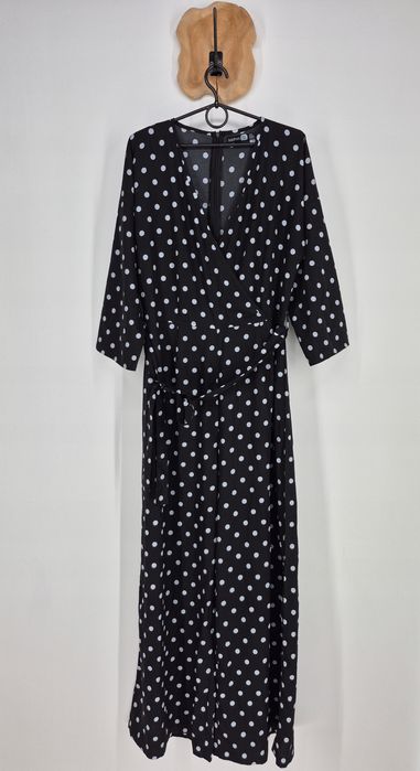 Kombinezon w grochy Boohoo tall 42 XL 14 długi szeroka nogawka