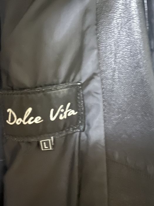 Кожаный пуховик ,куртка