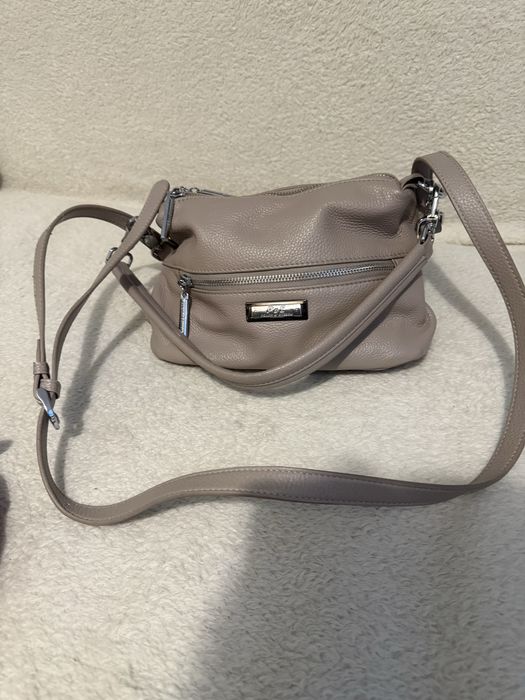 Шкіряна сумка колір мокко!