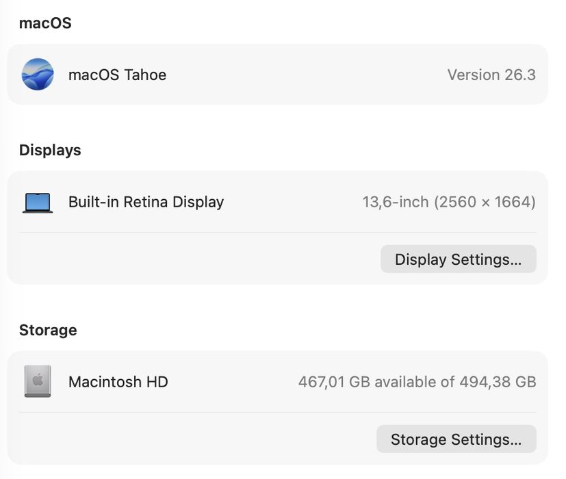 Новий MacBook Air 13’ 2024 M3 16Gb RAM 512Gb SSD Midnight