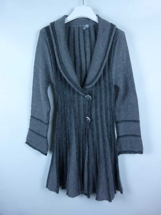 Per Una Marks Spencer długi szary sweter kardigan / M petite