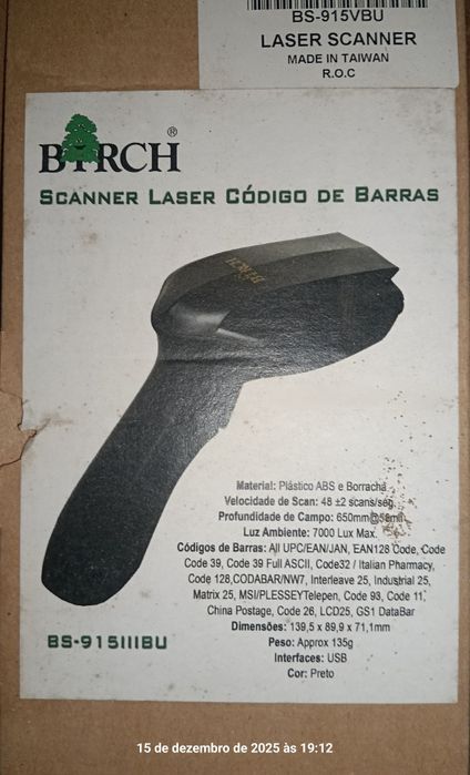 Scanner código de barras Birch