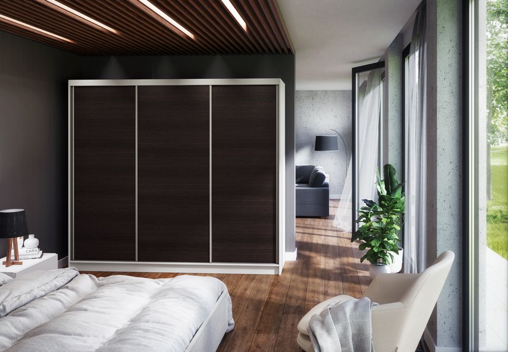 Szafa przesuwna 240 cm trzydrzwiowa bez lustra do sypialni do salonu