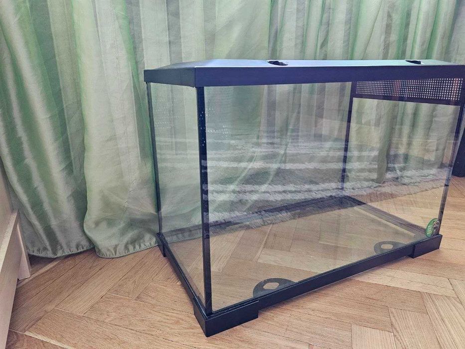 Скляний тераріум 60х40х32 см + Скеля-грот + 2 Поїлки