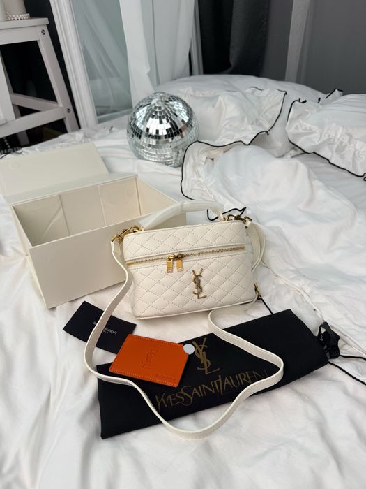 Сумка YSL Yves Saint Laurent Gaby Vanity Bag біла, чорна