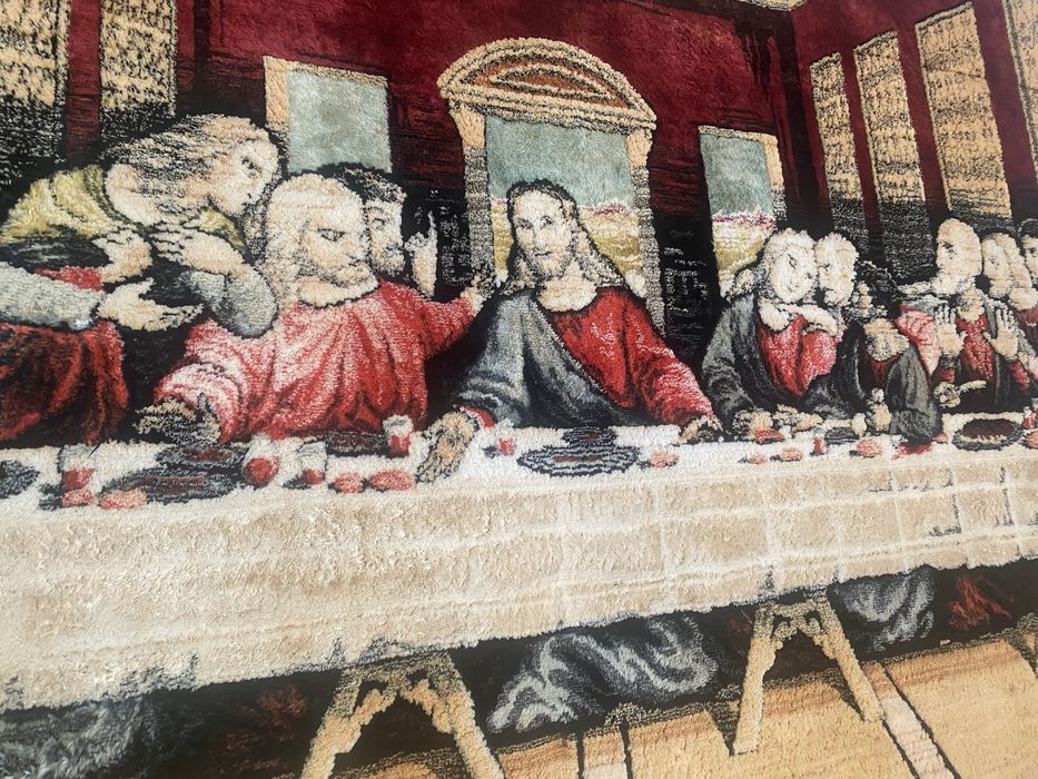 Antiguidades - Quadro e peça  lapidada   “Ceia de Cristo”