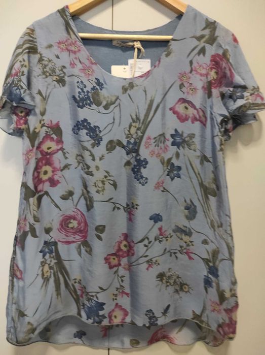 Bluzka damska, jedwab, Nowa, rozmiar 40/42, produkt Italy