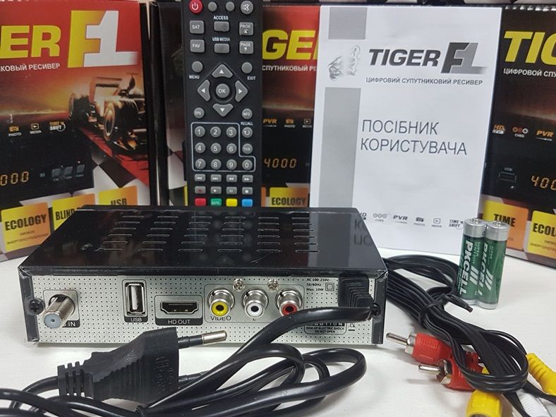 Новий DVB-S Full HD супутниковий T2 Mi ресивер Tiger F1 Mpeg4 тюнер