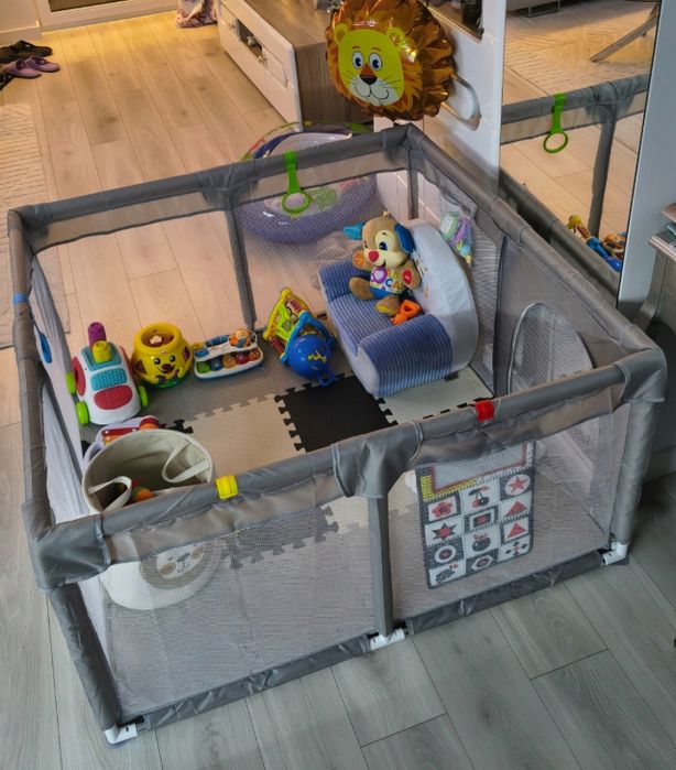 Kojec dla dzieci Suchy basen, plac zabaw 130x130 cm torba pokrowiec uchwyty