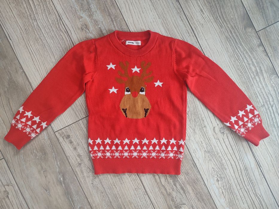 Sweter świąteczny z reniferem chłopięcy r.110 Sinsay