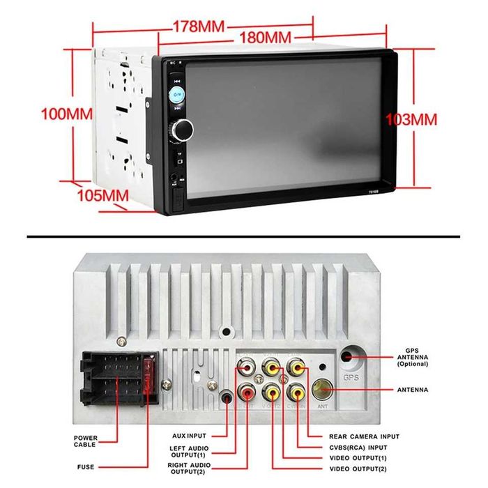 Rádio 2 din bluetooth