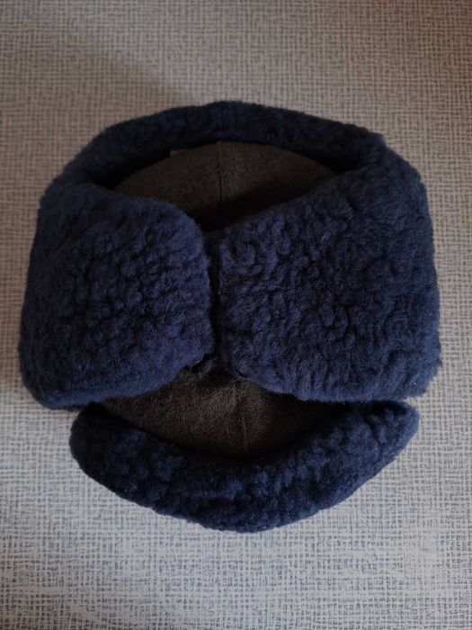 Военная офицерская шапка-ушанка, овчина, р. 58