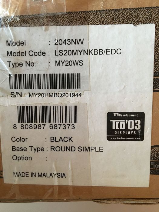 Saldos! Monitor Samsung 20 ‘’