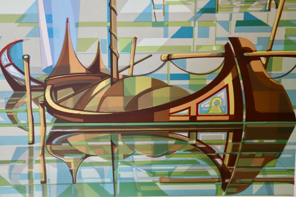 Serigrafia do artista Ernani Oliveira - Costa Nova Moliceiro