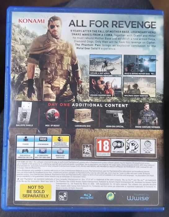 Metal Gear Solid Snake The Phantom Pain PS4
