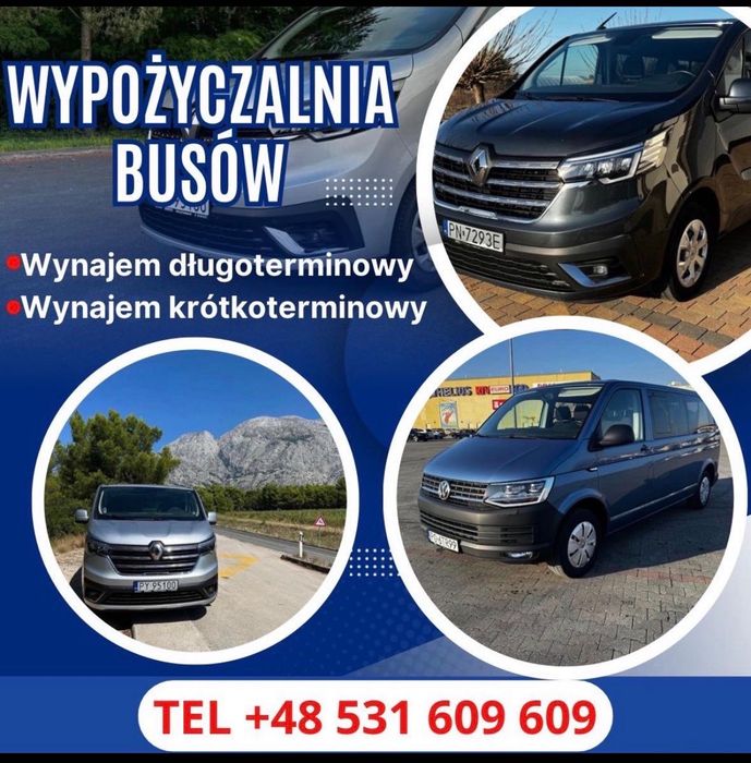 Wypożyczalnia samochodów Busy 9 cio osobowe. Wynajem Busa Samochodu